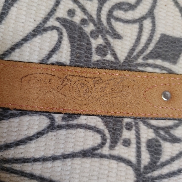 Red Embroidered Leather Belt Size L - Picture 9 of 13